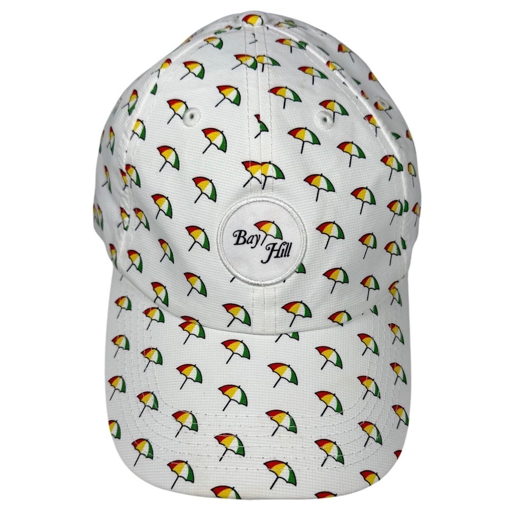 NWOT Bay Hill Imperial Alter Ego Allover Umbrella Adjustable Hat White, One Size